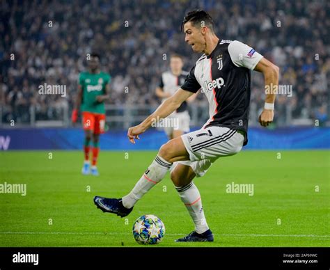 Turin Oct 22 2019 Cristiano Ronaldo 7 Shows His Technic And
