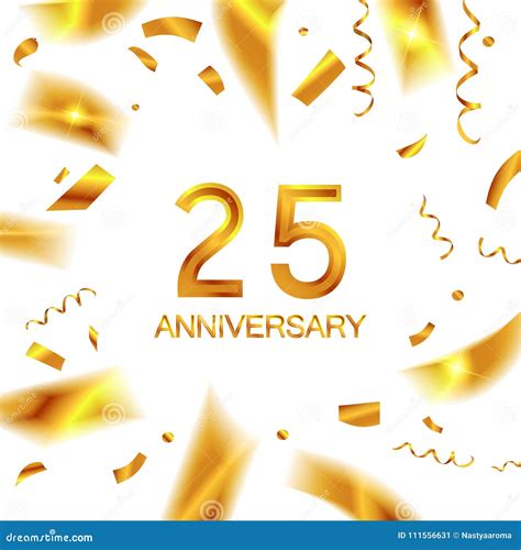 25th Gold Anniversary Celebration Stock Vector Illustration Of