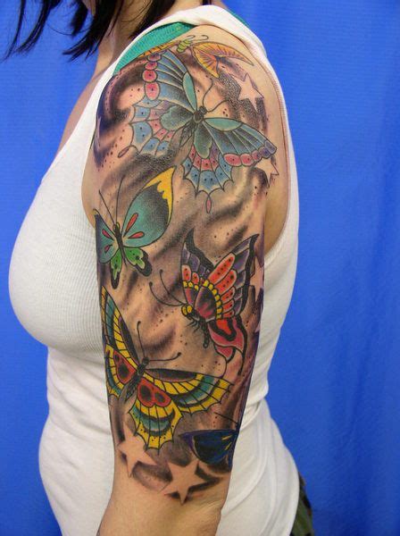 40 Best Sexy Half Sleeve Tattoos Flower Butterfly Images