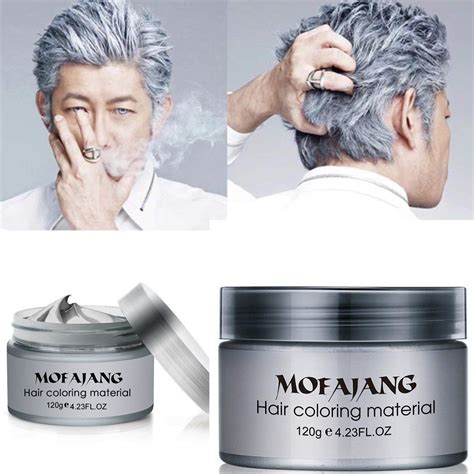 Buy Temporary Silver Gray Hair Spray Color Luxury Coloring Mud Grey Hair Dye Waxwashable With