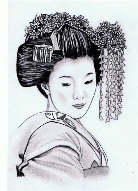 Geisha Geisha Art Drawings Fan Drawing