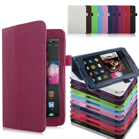 For 2014 Amazon Kindle Fire Hd 6 7 Tablet Leather Folio Slim Fit Case
