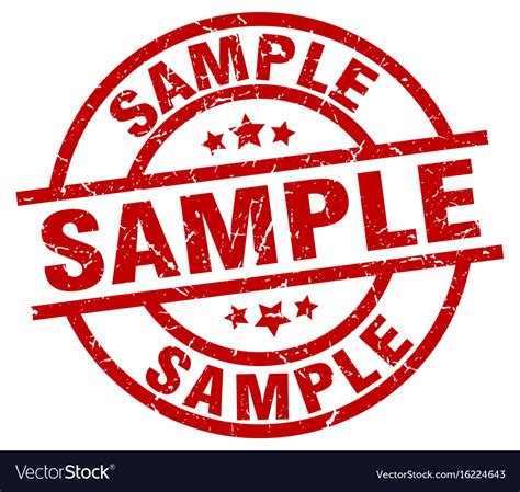 Sample Round Red Grunge Stamp Royalty Free Vector Image