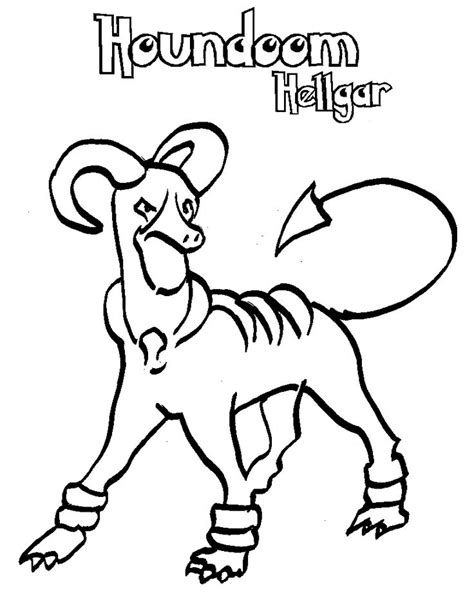 Houndoom Coloring Pages Printable Pdf Coloringfolder Cartoon The Best Porn Website