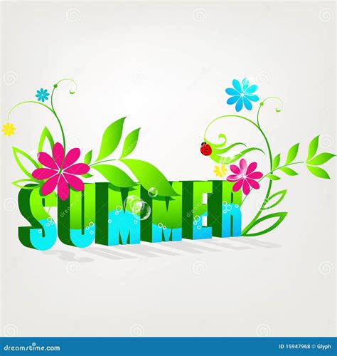 Beautiful Summer Illustration Stock Vector Illustration Of Element