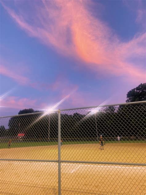 Softball Sky Pretty Color Sunset Aesthetic In 2022 Sunset