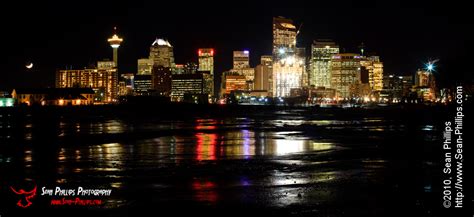 Panoramic Image Of The Calgary Cityscape At Night Sean Phillips