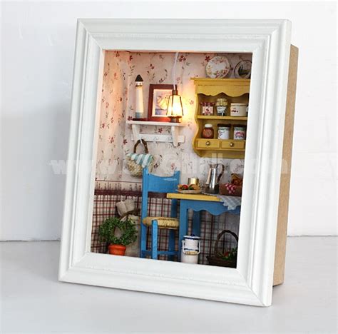 Wooden Diy Handmade Self Assemble 3d Mini House Frame W002 Leisurely