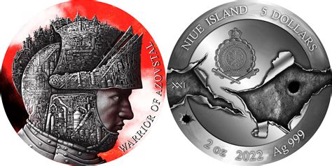 5 Dollars Warrior Of Azovstal Ukraine 2 Oz Silver Coin 5 Niue 2022