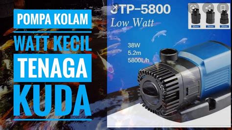 POMPA KOLAM KOI DENGAN WATT KECIL TAPI SEMBURAN KENCANG - YouTube