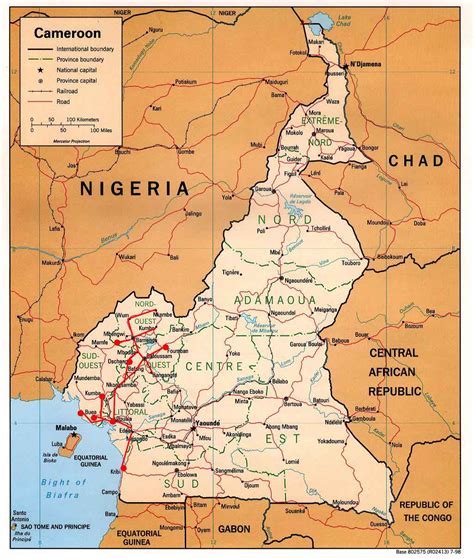 Carte du Cameroun • Voyages  Cartes