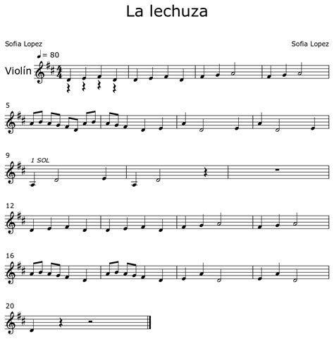 La Lechuza Sheet Music For Violin