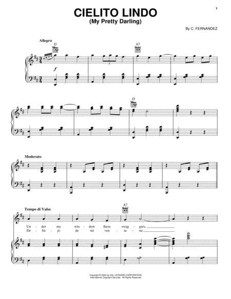 Cielito Lindo Piano Voice Sheet Music To Download And Print