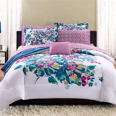 Standard size sleeping pillows measure. Mainstays Floral Bed in a Bag Bedding Set - Walmart.com