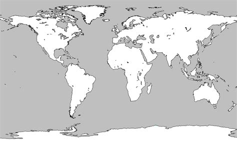 Map Of World Blank Borderless
