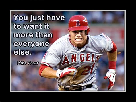 Mike Trout Inspirational Baseball Quote Poster Motivation Wall Art T Baseball Mlb