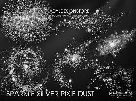 Silver Pixie Dust Overlays Clipart Silver Glitter Dust Etsy