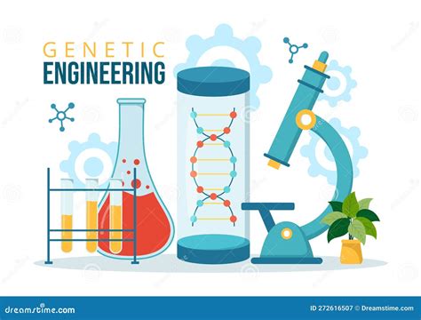 Genetic Engineering And Dna Modifications Illustration With Genetics