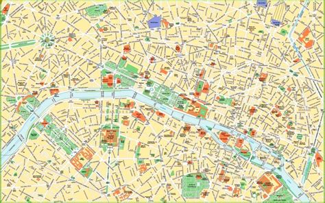 Paris City Centre Map With Tourist Attractions And Sightseeings