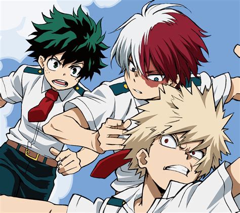 Deku Vs Bakugou Vs Todoroki Bokunoheroacademia