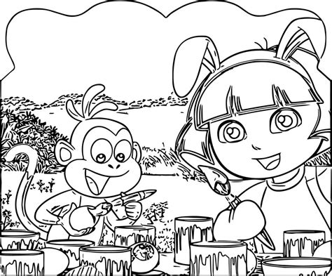 Dora The Explorer Dora Loves Easter Bunny Dora And Painting Monkey