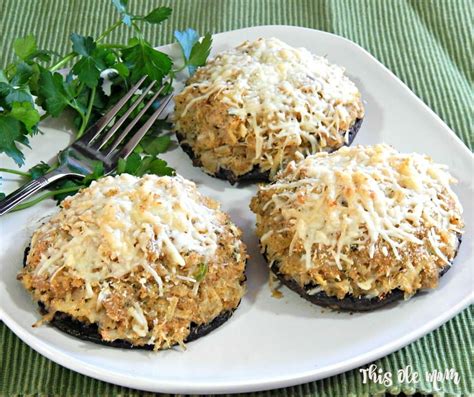 Taste and add salt, as needed. Crab Stuffed Portobello Mushrooms - This Ole Mom