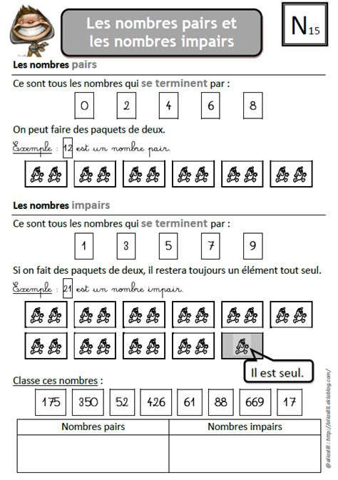 les nombres pairs et impairs | School homework, Math, Impaired