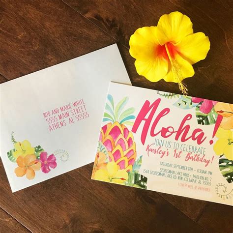 Hawaiian Birthday Invitations | Invitations party, Birthday invitations