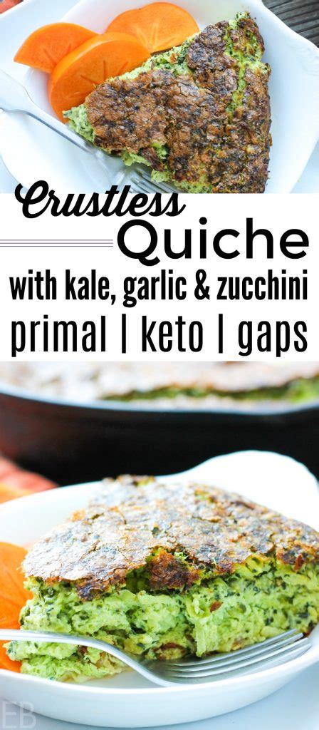 Skillet Crustless Quiche With Kale Zucchini And Garlic Paleo Keto
