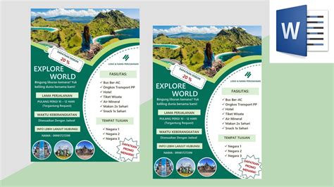 Cara Membuat Brosur/Flyer Travel Agent di Microsoft Word | Eps. 3 - YouTube