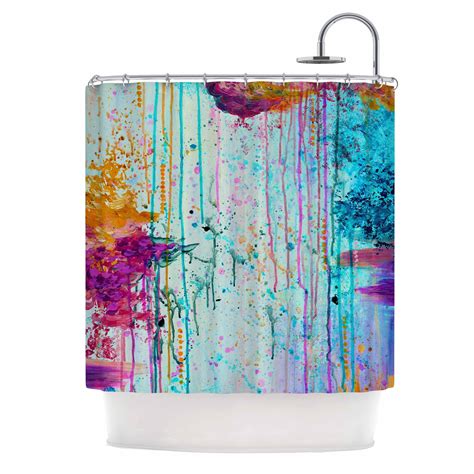 Teal And Orange Shower Curtain