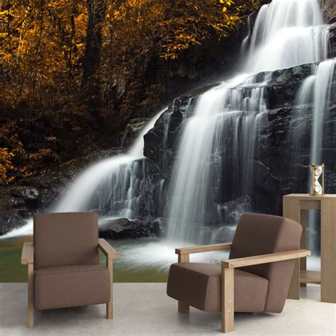 Wall Mural Waterfall In Autumnal Forest
