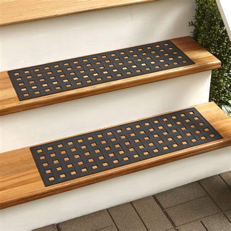 White stairs set, 3d interior staircases isolated on white background collection. Rubber Stair Grip Mat Treads with Decorative Pattern - Set ...