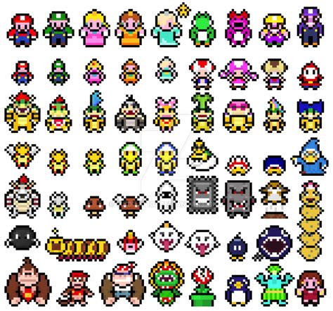 Pixel Super Mario Sprites By Mudkat101 On Deviantart Pixel Art