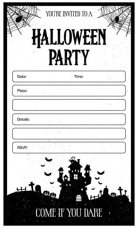 A Halloween Party Flyer With An Image Of A Spooky House