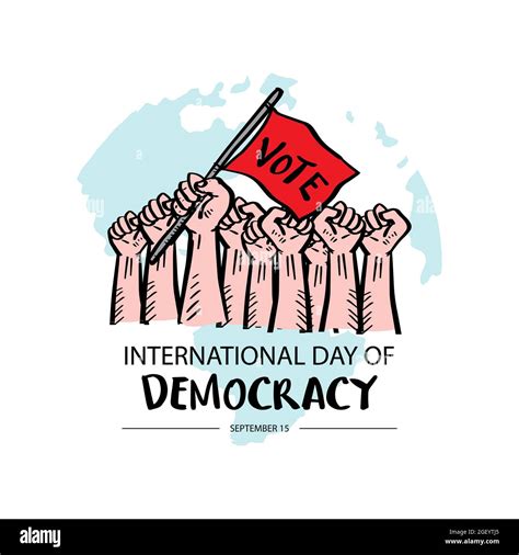 International Day Of Democracy September 15 Poster Concept Stock