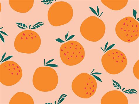 Oranges Pattern Cute Desktop Wallpaper Aesthetic Desktop Wallpaper