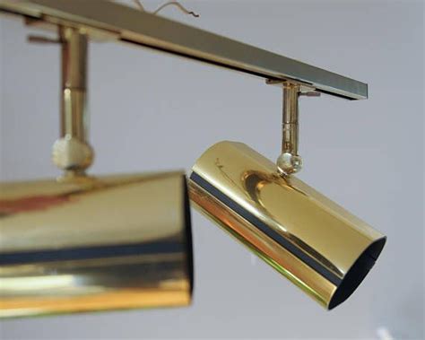 Lightolier Mid Century Vintage Brass Gold Tone Track Lighting Etsy