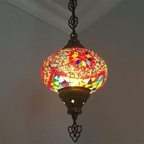 Turkish Handmade Mosaic Hanging Lamp Large Globe Hanginglamps