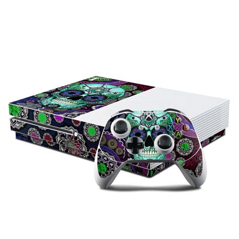 Microsoft Xbox One S Console And Controller Kit Skin Sugar Skull Sombrero By Fusion Idol