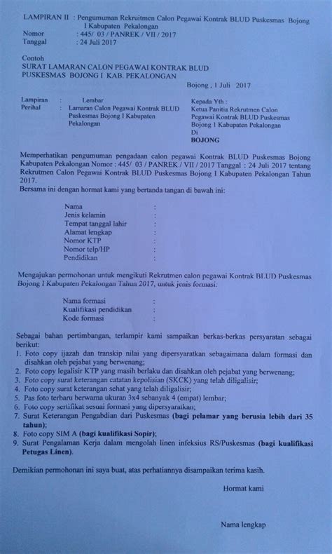 8 Contoh Surat Lamaran Kerja Di Laboratorium Rumah Sakit - 8000+ Contoh