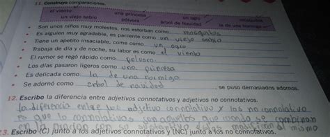 Escribo La Diferencia Entre Adjetivos Connotativos Y Adjetivos No