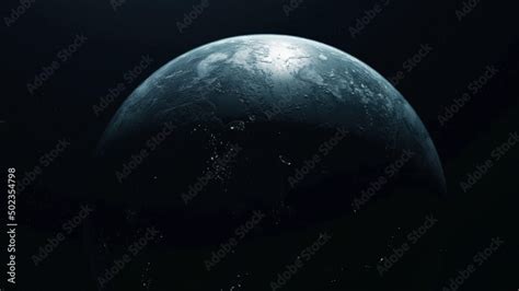 Abstraction Of Realistic World Globe Spinning Slowly Animation