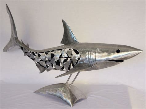 42 Stainless Steel Shark Shark Sculpture Steel Art Shark Art