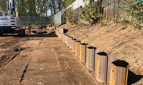 Fussey Piling Retaining Sheet Pile Wall In Aston Birmingham