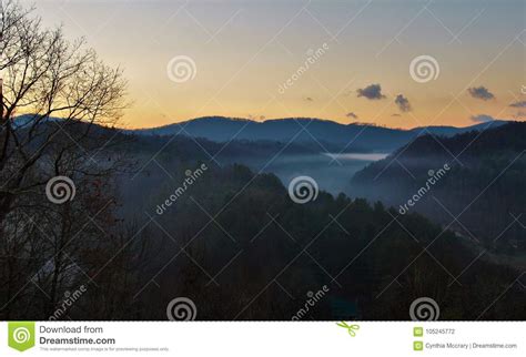 Misty Mountains Sunrise Stock Photo Image Of Mountains 105245772