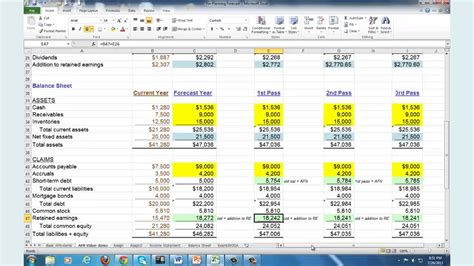 Financial Planning Excel Sheet —