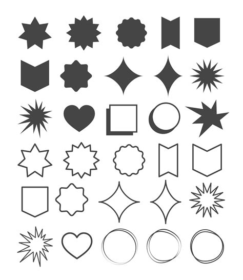 Geometric Shapes Element Design Set Symbol With Shape And Line