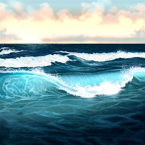 A free printable resource to help the young artist gain confidence in drawing an ocean wave. How to Paint Water, Waves, and the Ocean in Adobe Photoshop