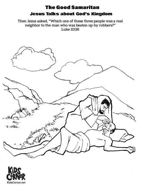 Good Samaritan Coloring Page Parable Of the Good Samaritan in 2020